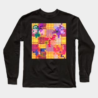 Colorful Abstract Mosaic Patchwork Quilt Design. Long Sleeve T-Shirt